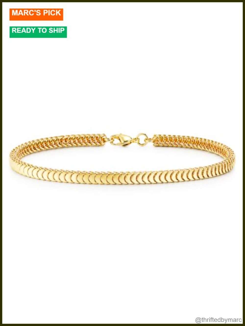 Gold Plated 925 Sterling Silver Snake Chain Bracelet 3.5mm Stackable